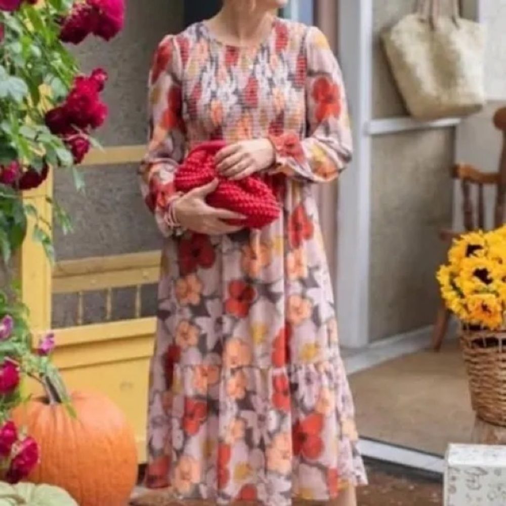 Mad About Style from The Jilly Box Farm Floral Long Sleeve Grace Midi Dress